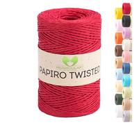 MeriWoolArt Filato Rafia per Uncinetto - Papiro Twisted Carta Ritorta 100g (170m) - Ideale Macramè, Cappelli, Borse, Progetti Fai-da-te Casa - Ecologico