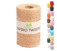 MeriWoolArt Filato Rafia per Uncinetto - Papiro Twisted Carta Ritorta 100g (170m) - Ideale Macramè, Cappelli, Borse, Progetti Fai-da-te Casa - Ecologico