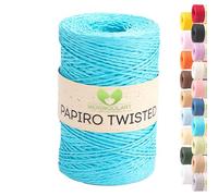 MeriWoolArt Filato Rafia per Uncinetto - Papiro Twisted Carta Ritorta 100g (170m) - Ideale Macramè, Cappelli, Borse, Progetti Fai-da-te Casa - Ecologico