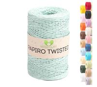 MeriWoolArt Filato Rafia per Uncinetto - Papiro Twisted Carta Ritorta 100g (170m) - Ideale Macramè, Cappelli, Borse, Progetti Fai-da-te Casa - Ecologico
