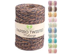 MeriWoolArt Filato Rafia per Uncinetto - Papiro Twisted Carta Ritorta 100g (170m) - Ideale Macramè, Cappelli, Borse, Progetti Fai-da-te Casa - Ecologico