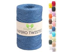 MeriWoolArt Filato Rafia per Uncinetto - Papiro Twisted Carta Ritorta 100g (170m) - Ideale Macramè, Cappelli, Borse, Progetti Fai-da-te Casa - Ecologico