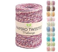 MeriWoolArt Filato Rafia per Uncinetto - Papiro Twisted Carta Ritorta 100g (170m) - Ideale Macramè, Cappelli, Borse, Progetti Fai-da-te Casa - Ecologico