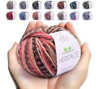 MeriWoolArt® Lana Merino per Maglieria e Uncinetto - 125 m di Lana Merino Multicolore Spessa e Morbida per Maglioni e Giacche - Filo Acrilico Fai Da Te per Sciarpe, Foulard e Calzini