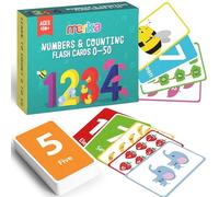 merka Carte numeriche per bambini - 55 pezzi laminati deck, multicolore, età 2-4 anni - carte matematiche prescolari e cifre per asilo - conteggio flashcard e numeri