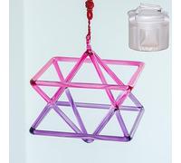 Merkaba cantante in cristallo di quarzo con chakra otticamente doppio colore rosa + viola con custodia for il trasporto resistente e due tipi di percussioni, campana tibetana in cristallo for la guari