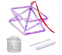 Merkaba cantante in cristallo di quarzo viola otticamente chakra da 5/6/7/8 pollici con custodia for il trasporto, due tipi di attaccanti e corda rossa, campana tibetana in cristallo for la guarigione