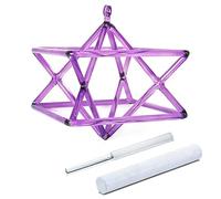 Merkaba cantante in cristallo di quarzo viola otticamente chakra da 9/10 pollici con due attaccanti di tipo e corda rossa, campana tibetana in cristallo for la guarigione del suono (Color : 9inch)