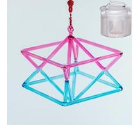 Merkaba da canto in cristallo di quarzo chakra ottico a doppio colore rosa+blu for lo yoga, campana tibetana in cristallo con due tipi di stricker, regalo for amici di famiglia (Color : With case, S