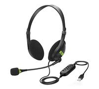 Merkts Cuffie da gioco nere con microfono multifunzione con cancellazione del rumore microfono auricolare USB auricolare da ufficio