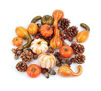 Merkts - Set di 50 decorazioni di zucca per Halloween, artificiali con foglie di acero e mini zucca, per decorazioni fai da te, fai da te, decorazioni per feste di Halloween