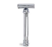 MERKUR Rasoio 39C | Barber Pole taglio obliquo lucido | rasoio a due pezzi con taglio obliquo | pettine chiuso | ideale per rasatura a umido | manico in ottone | Made in Germany