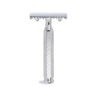 MERKUR Rasoio 41C | classico con manico esagonale cromato lucido | rasoio a tre pezzi con taglio dritto | pettine aperto | ideale per rasatura a umido | zinco pressofuso | manico in ottone | Made in