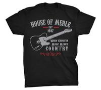 Merle Haggard Shirt House of Merle Country Music T-Shirt Mama Tried Outlaws Men's Man Black L