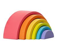 Merle Toys® Arcobaleno in Legno Montessori da 1 Anno, Giochi in Legno 100% Natural, Torre Impilabile Bambini con 6 Archi Colorati, Giochi Impilabili Bambini per Motricità, Creatività e Fantasia