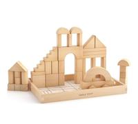 Merle Toys® Blocchi Costruzioni Legno per Bambini, Grandi Mattoncini Legno, Set da 46 Pezzi, Giocattoli Montessori Educativi per lo Sviluppo Motorio e Creativo, Blocchi Costruzioni Bambini 2 Anni