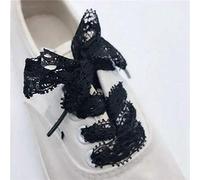 Merletto 1 paio merletto 3CM Larghezza Lacci 80cm /100CM /120CM Lunghezza Scarpe Laces 3Colors, nero, 100 centimetri