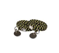 Merletto 1Pair 17 colori elastico di chiusura rotonda scarpe Lacci delle scarpe da tennis Breve Lacess, nero punto giallo, onesize
