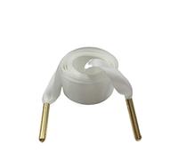 Merletto piatto Silk Ribbon Lacci Scarpe sportive Laces con 2cm Larghezza metallo puntalini Lacci, 1504 White Gold Tips, 80cm