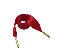 Merletto piatto Silk Ribbon Lacci Scarpe sportive Laces con 2cm Larghezza metallo puntalini Lacci, 1506 Red Tips oro, 180cm