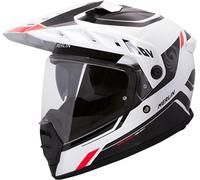 Merlin Torres Adventure Block Casco da enduro, bianco-rosso, taglia M per maschi