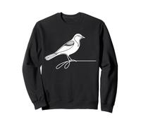 Merlo ad Ali Rosse Arte Lineare Uccello Felpa