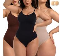 Merlvida Body Contenitivo Modellante Donna con Perizoma Shapewear Snellente Body Donna Senza Cuciture Thong Bodysuit Dimagrante Tanga Shaper Intimo Pancia Piatta Spallino Regolabile