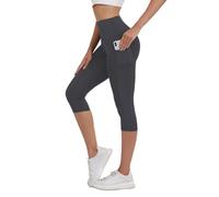 Merlvida Leggings Sportivi Donna 3/4 Vita Alta con Tasche, Coprenti Pantaloni Estivi Elasticizzati per Yoga, Fitness, Corsa