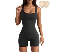 Merlvida Tuta Intera Donna Corto Jumpsuit Sportivo Senza Cuciture Completo Palestra Elasticizzato Tutina Aderente Elegante Body Sexy Estivo Lifting Gym Yoga Workout