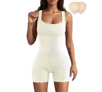 Merlvida Tuta Intera Donna Corto Jumpsuit Sportivo Senza Cuciture Completo Palestra Elasticizzato Tutina Aderente Elegante Body Sexy Estivo Lifting Gym Yoga Workout