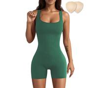 Merlvida Tuta Intera Donna Corto Jumpsuit Sportivo Senza Cuciture Completo Palestra Elasticizzato Tutina Aderente Elegante Body Sexy Estivo Lifting Gym Yoga Workout