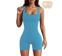 Merlvida Tuta Intera Donna Corto Jumpsuit Sportivo Senza Cuciture Completo Palestra Elasticizzato Tutina Aderente Elegante Body Sexy Estivo Lifting Gym Yoga Workout