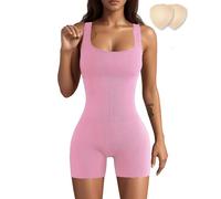 Merlvida Tuta Intera Donna Corto Jumpsuit Sportivo Senza Cuciture Completo Palestra Elasticizzato Tutina Aderente Elegante Body Sexy Estivo Lifting Gym Yoga Workout