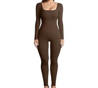 Merlvida Tuta Intera Donna Sportiva Maniche Lunghe Tuta Completa Senza Cuciture Completo Palestra Jumpsuit Elegante Body Sexy Aderente Abbigliamento Sportivo Yoga Gym Workout