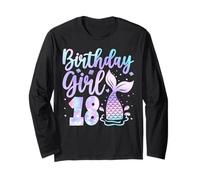 Mermaid Birthday Girl 18 Year Old Its My 18th Bday Maglia a Manica