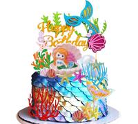 Mermaid Cake Topper Conchiglia Sotto il Mare Coda Torta Topper Mermaid Party Supplies