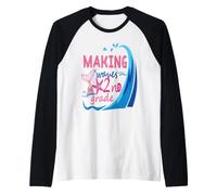 Mermaid Making Waves in 2nd Grade Girls Back to School Day Maglia con Maniche Raglan
