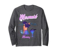 Mermaid Mommy Mermaid Themed Party Maglia a Manica