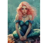 Mermaid Notebook for Girls - 110 Pages of Graph Paper - Ocean-Themed Cover with Starfish, Shells & Beautiful Mermaid: Underwater Fantasy School ... Ideal for Kids Who Love Mermaids & Sea Magic