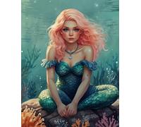 Mermaid Notebook for Girls - 110 Pages of Graph Paper - Ocean-Themed Cover with Starfish, Shells & Beautiful Mermaid: Underwater Fantasy School ... Ideal for Kids Who Love Mermaids & Sea Magic