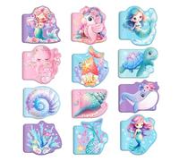 Mermaid Notebooks Bulk, 12 pezzi mini taccuini di animali marini, portatile piccolo taccuino tascabile, simpatico blocco note pagine interne vergini, favore festa a tema mare, premi in classe