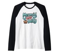 Mermaid Off Duty Beach Lover Fantasy Art Maglia con Maniche Raglan