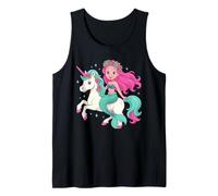Mermaid Riding A Unicorn Costume Beach Vibes Ragazzi Ragazze Bambini Canotta