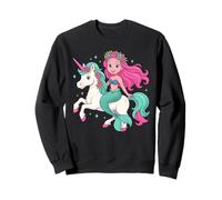 Mermaid Riding A Unicorn Costume Beach Vibes Ragazzi Ragazze Bambini Felpa