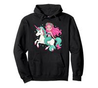 Mermaid Riding A Unicorn Costume Beach Vibes Ragazzi Ragazze Bambini Felpa con Cappuccio