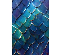 MERMAID Scales Fish Tail Blank Journal Lined Notebook Hardcover 6 inch x 9 inch190 Pages for Taking Notes Journaling Basic Writing Diary