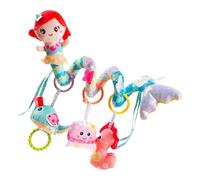 Mermaid Sensory Plush Toy - Car Seat Stroller Crib Rattle with Music Box, BB Squeaker | Developmental Infant Activity Toy for Early Learning, Hand-Eye Coordination, Exploration, Infant Sensory Develop