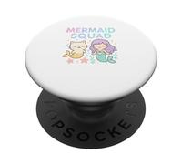 Mermaid Squad Kawaii Sirena e Gatto Ragazze Corrispondenza PopSockets PopGrip Adesivo