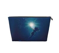 Mermaid Under Blue Deep Ocean Borse da viaggio per il trucco da donna Borse cosmetiche in pelle Borsa organizer da toeletta con cerniera