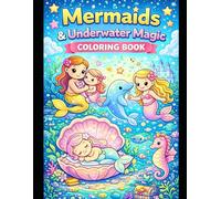 Mermaids & Underwater Magic Coloring Book for Kids Ages 3-8